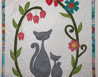 Summer Cats Wall Hanging or Quilt Block Pattern