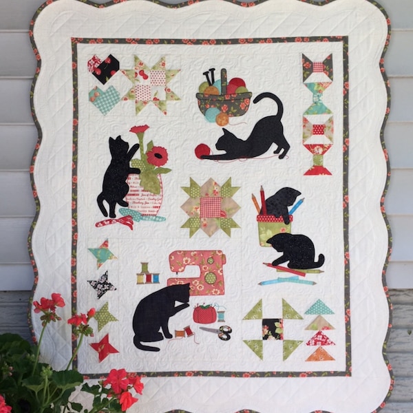 Motif de courtepointe murale Kitty Craft