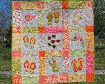 Beach Summer Lap Quilt or Wall Hanging Pattern