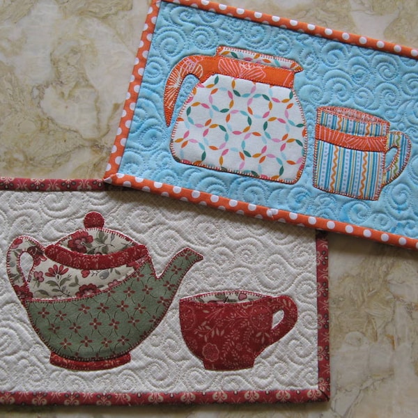 Coffee or Tea Mug Rug Pair Pattern