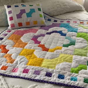 Rainbow Bows Baby Quilt and PillowPattern