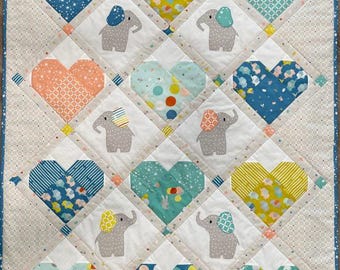 Elephants Baby, Child, or Lap Quilt Pattern PDF