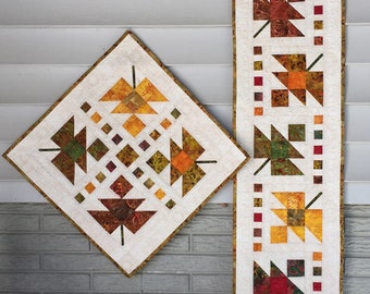 秋の葉のテーブルトップデュオパターン