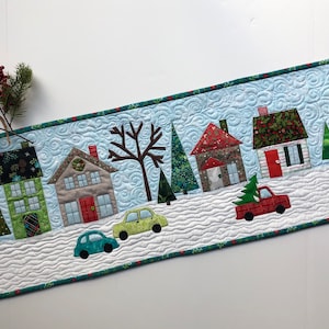 Modello PDF per runner da tavolo Winter Village