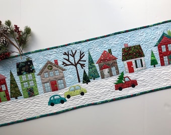 Winter Village Table Runner Pattern PDF