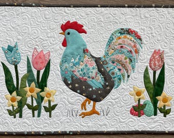 Spring Chicken Table Topper or Wall Hanging Pattern PDF