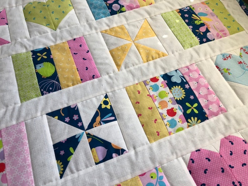 Hearts and Pinwheels Baby Quilt Pattern