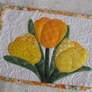 Spring Tulips Mug Rug Pattern