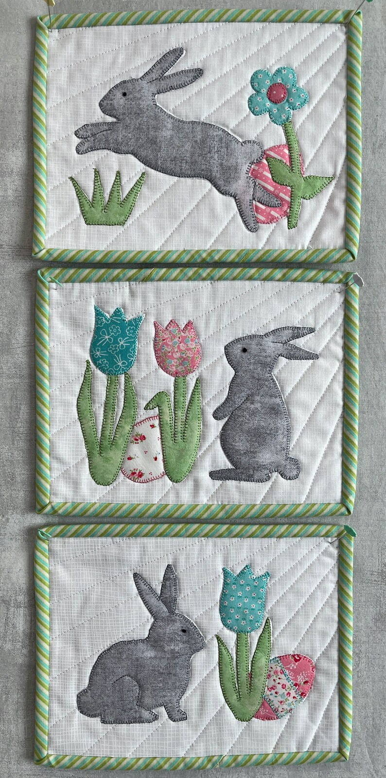 Egg Hunt Mug Rug Trio Quilting Pattern Etsy