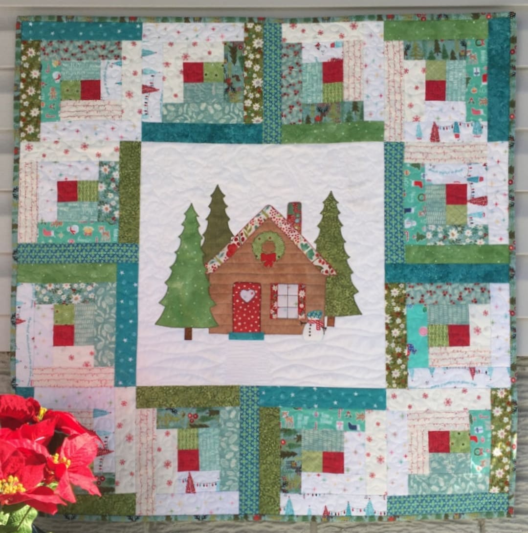 Log Cabin Christmas Quilt Pattern PDF - Etsy