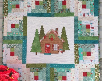 Log Cabin Christmas Quilt Pattern PDF