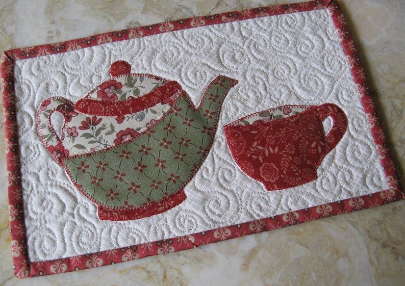 Coffee or Tea Mug Rug Pair Pattern image 3