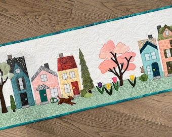 Neighborhood Spring Table Runner Pattern PDF