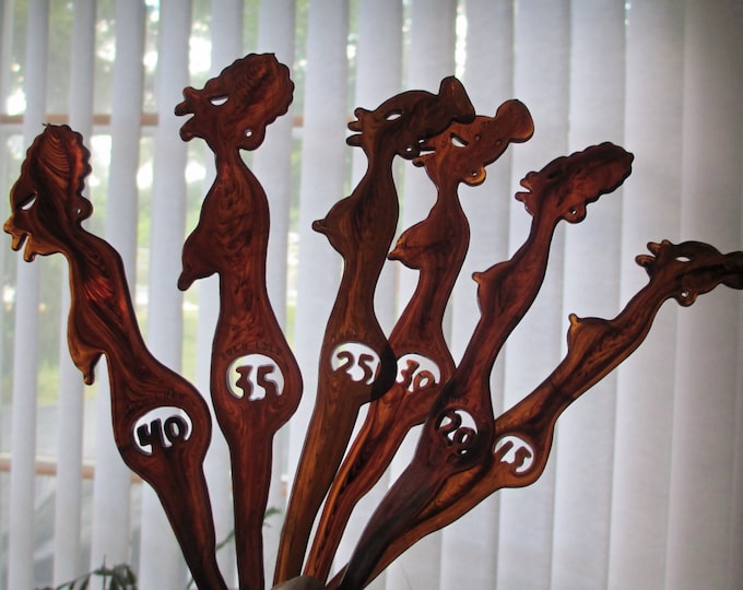 Vintage ZULU LULU Cocktail Stirrers, Swizzle Sticks Retro 1950's Black