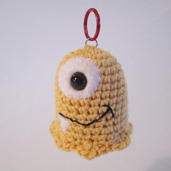 Friendly Monster Keychain Pal - handmade crochet amigurumi key ring
