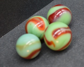 SALE*-4 Vintage CAC Christensen Agate Company Blue Striped Marbles