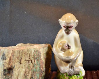 Vervet Monkey "Loving Touch". African Safari Animals series- Department 56 backstamp.