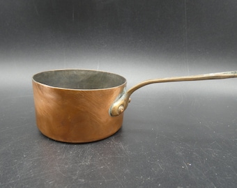 Small Copper Butter, etc. Sauce Pan- Riveted Brass Handle