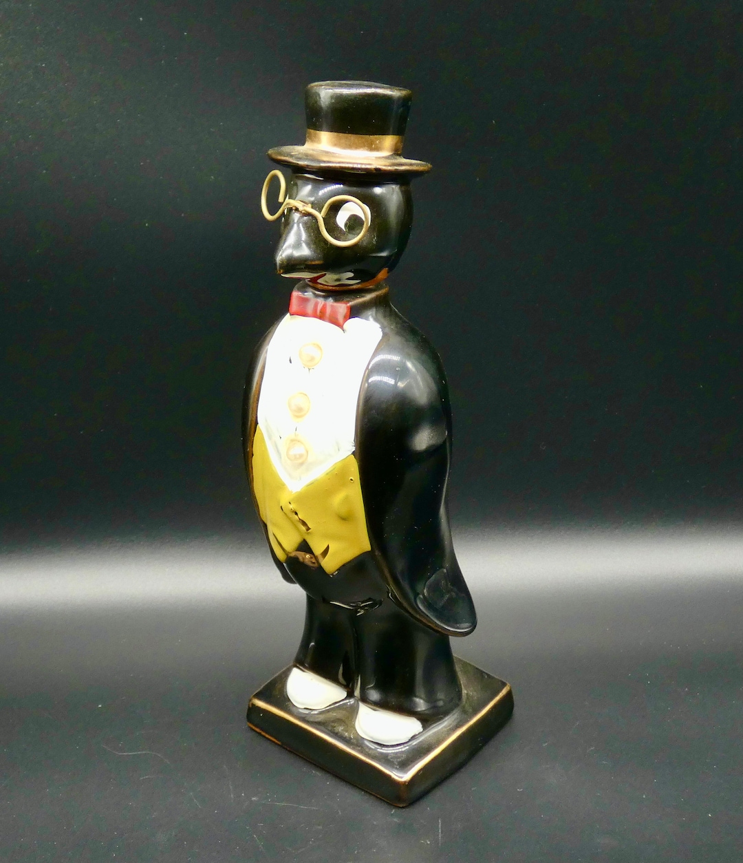 Old Crow Porcelain Decanter Gold Metal Glasses. Etsy