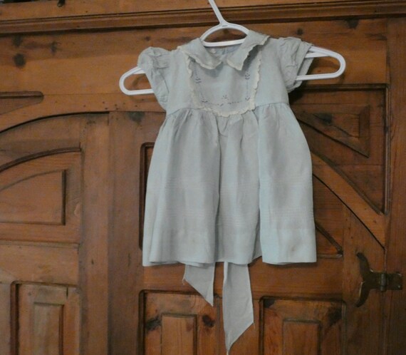 1940 Handmade Girls Rayon Sunday Dress- sz. 3