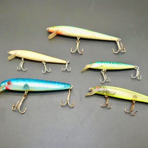 5 Slender Minnow Jerbait Fishing Lures- 4 1/2 to 6&quot;&quot;