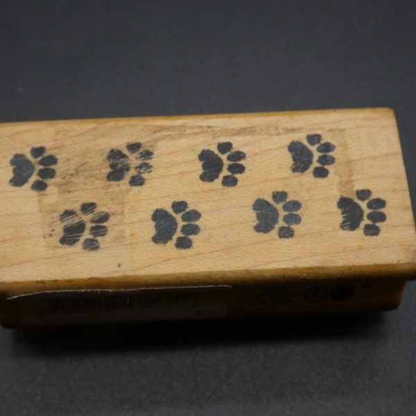 Wood Block Stamp- 8 Dog Paw Prints