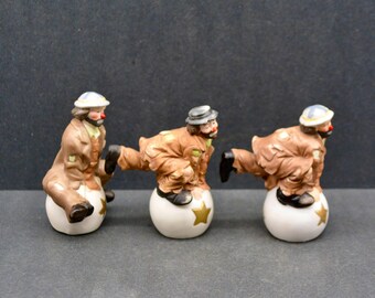 SALE*-3 Emmett Kelly Jr. Miniature Collection- Emmett on Star Ball- Flambro