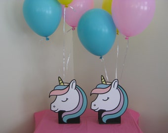 2 Unicorn Rainbow Birthday Party Balloon Holder Centerpiece Cake Table Decorations Baby Shower