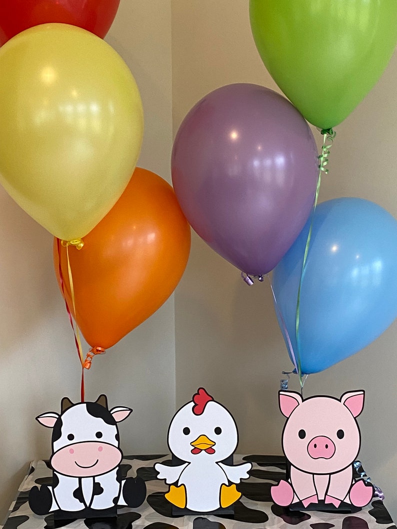Farm Animal Birthday Party Centerpieces, Decorations, Balloon Holders, Baby Shower, Cake Table, Gift Table, image 3