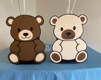 2 Teddy Bear Birthday Party Baby Shower Table Centerpiece Balloon Holders