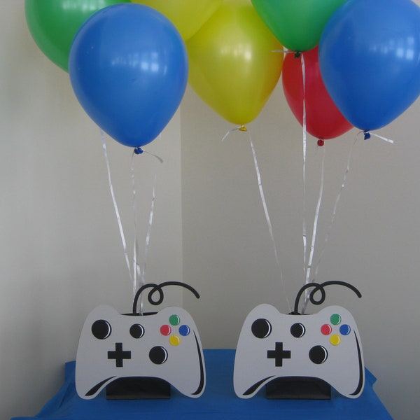 2 Video Game Controller Birthday Party Balloon Holder Centerpiece Cake Table Decorations Game On Gamer - Choose Style