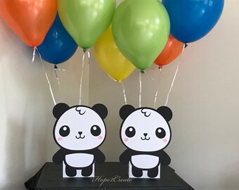 2 Panda Birthday Party Centerpiece Balloon Holders Baby Shower