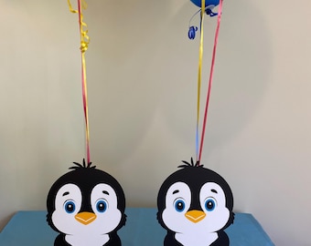 Penguin Birthday Party Centerpiece Balloon Holders Baby Shower