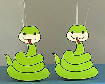 2 Snake Reptile Animal Boy or Girl Birthday Party, Cake Table, Gift Table Centerpieces Balloon Holders Decor