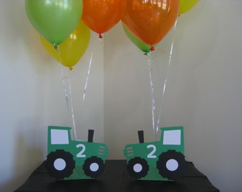 2 Farm Tractor Birthday Party Balloon Holder Centerpiece Decorations