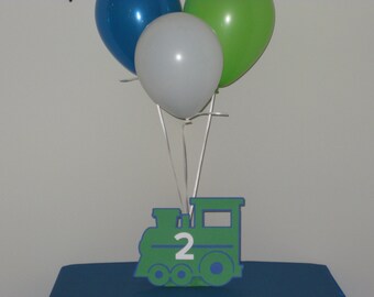 2 Train Birthday Party Centerpiece Balloon Holders