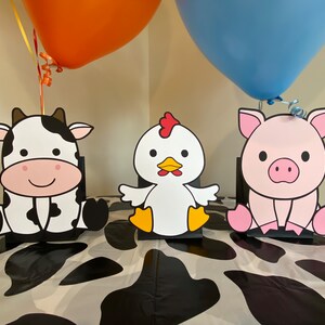 Farm Animal Birthday Party Centerpieces, Decorations, Balloon Holders, Baby Shower, Cake Table, Gift Table, image 5
