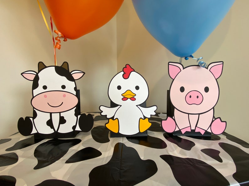 Farm Animal Birthday Party Centerpieces, Decorations, Balloon Holders, Baby Shower, Cake Table, Gift Table, image 5