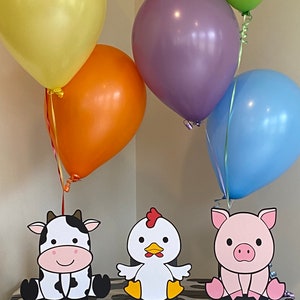 Farm Animal Birthday Party Centerpieces, Decorations, Balloon Holders, Baby Shower, Cake Table, Gift Table, image 4