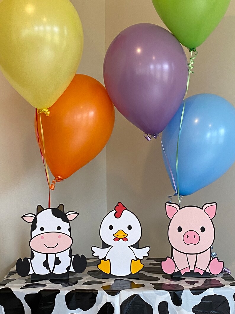 Farm Animal Birthday Party Centerpieces, Decorations, Balloon Holders, Baby Shower, Cake Table, Gift Table, image 4