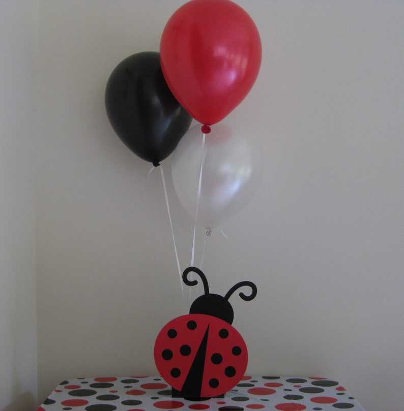 Ladybug Birthday Party Baby Shower Centerpiece Balloon Holders Etsy