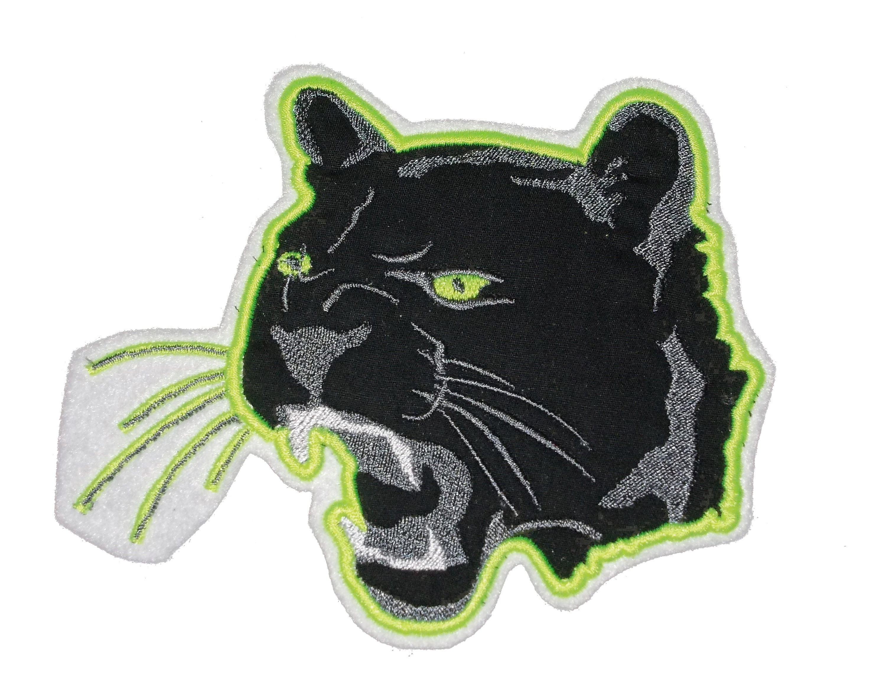 XL cool black panther embroidery application iron-on