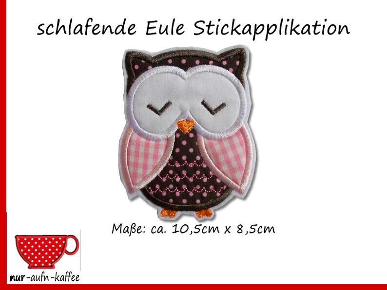 Schlafende Eule Applikation Etsy