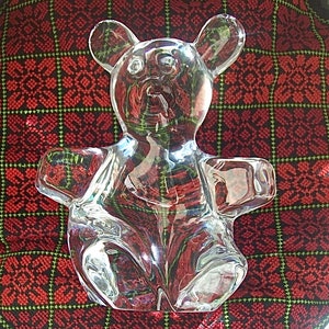 Vintage DAUM TEDDY BEAR Crystal Glass from France standing 7&quot; Tall