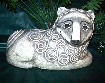 Circa 1960&#39;s Gemma Taccogna Style PAPIER MACHE LION Figurine from Capistrano, Mexico