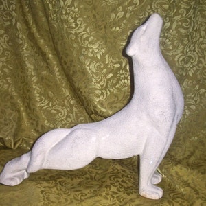 Mid Century Modern ROYAL HAEGER Ceramic Pottery Matte Textured Howling WOLF Statue Figurine