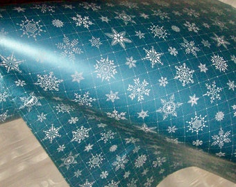 Large Commercial Roll of Christmas Holiday SNOWFLAKES WRAPPING PAPER - 20" Wide & 5 3/4" Diameter Roll