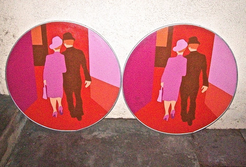 Original Large 23 Round Stretched Canvas ACRYLIC Etsy