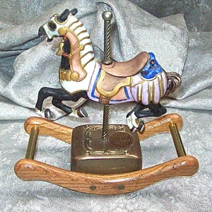Tobin Fraley MUSICAL Porcelain Rocking HORSE American CAROUSEL Limited Edition Figurine