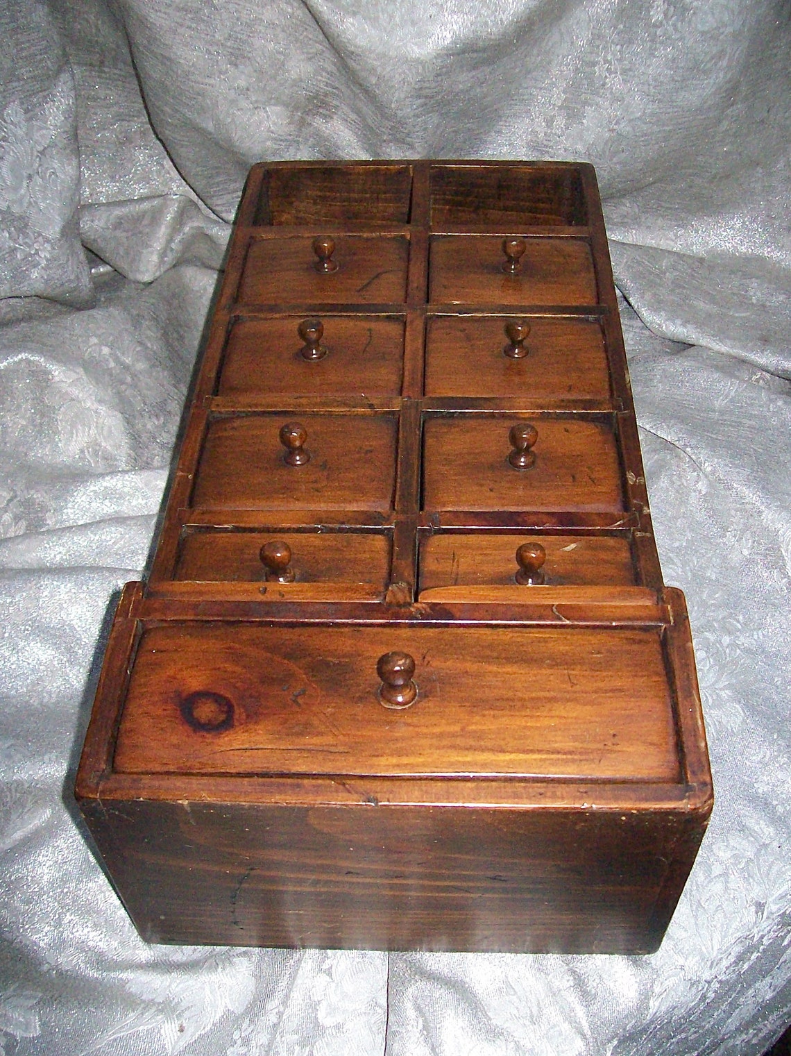 Beautiful Antique WOOD SPICE CHEST with Nine Drawers A Gift Etsy